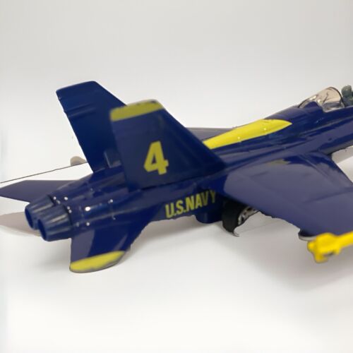 Blue Angel #4 US Navy F-18 9” Airplane Model Toy Die Cast Metal Pullback Action - Picture 3 of 5