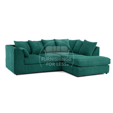 Luxor Teal Soft Jumbo Cord Sofa Range Corner 3 2 Seater Living Room Scatter Back
