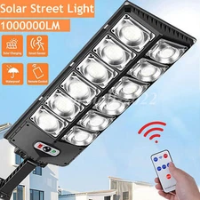 Commercial Outdoor Solar Street Light Motion Sensor Dusk to Dawn Big Road Lamp