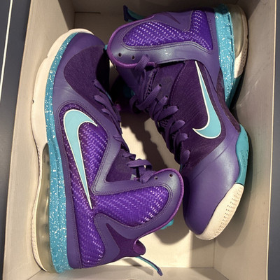 Nike LeBron 9 ''Summit Lake Hornets'' 469764-500 Purple Turquoise Used Size 11.5