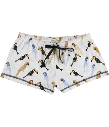 P.J. Salvage Womens Parakeets and Toucans Pajama Shorts, White, X-Small
