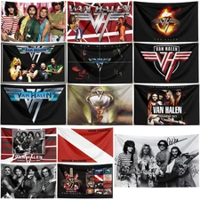 Van Halen Rock Band Flag Banner Tapestry Wall Hanging Poster + Brass Grommets
