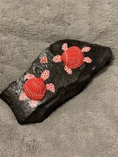 Hand painted Rock - Two Turtles On A Stone With Painted Shells - NEW Art