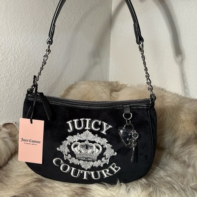 NWT Juicy Couture Falling For Juicy Shoulder Bag - Liquorice Black