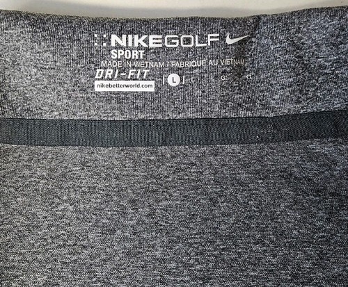 Nike Golf Sport Dri Fit GMC Buick Short Sleeve Polo Shirt Large Heather Gray - Picture 6 of 7