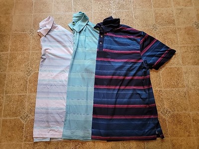 Lot of 3 Ben Hogan Performance Polo Golf Shirts 3XL Ventilated White Blue Pink