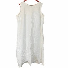 Bridgewater Studio Plus Size 22W White Linen Sleeveless Dress Lined Back Zip
