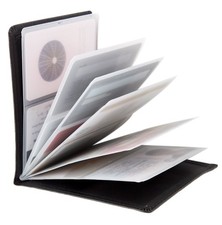 RFID-Blocking Leather Business Credit Card Wallet with 12 Slots Black 