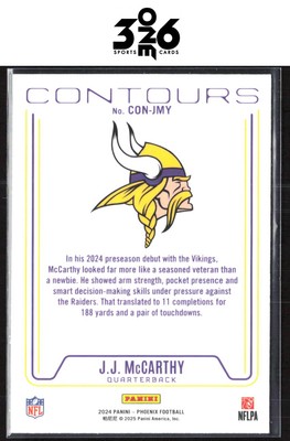 J.J. McCarthy 2024 Panini Phoenix Contours #CON-JMY RC | eBay