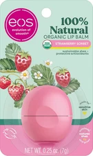 Eos 100% Natural & Organic Lip Balm- Strawberry Sorbet, All-Day Moisture, Dermat
