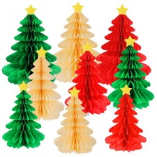 9 Pack Paper Christmas Tree Christmas Honeycomb Paper Tree Honeycomb Christma...