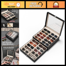 20 Slot Sunglass Organizer Storage Box for Eyewear Display - Multi-Pair Holder