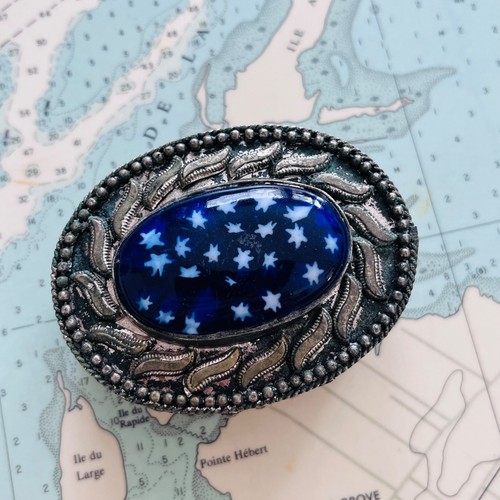 Vintage Millefiori Glass and Silver Plated Ring / Pill Box - Bild 2 von 7