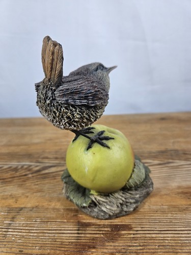 ESCULTURAS DE ARDEN CHRISTOPHER HOLT WREN EN MANZANA PÁJARO FIGURA ORNAMENTO PINTADO A MANO - Imagen 4 de 18