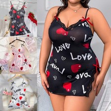 Sexy Women Lingerie Lace Sleepwear Nightwear Underwear Babydoll Dress Plus Size
