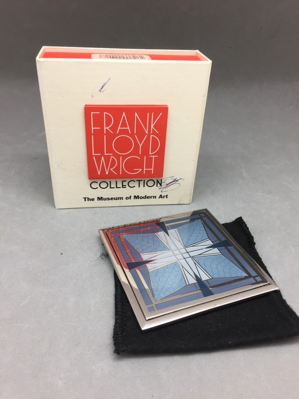 Frank Lloyd Wright Collection MoMA Museum of Modern Art Pocket Mirror 2002 Blue