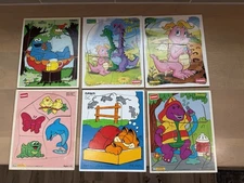 Vintage Playskool Wooden Puzzles Lot of 6 Kids Learning Educational Toys Bundle