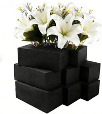 8 Piece Reusable Floral Foam Blocks Black, 9 X 3 X 3 Inch, Water Resistant, for