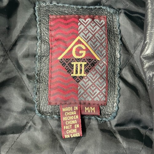 Giacca pelle vintage GIII donna M nera foderata con cintura moto biker zip oro - Foto 9 di 23