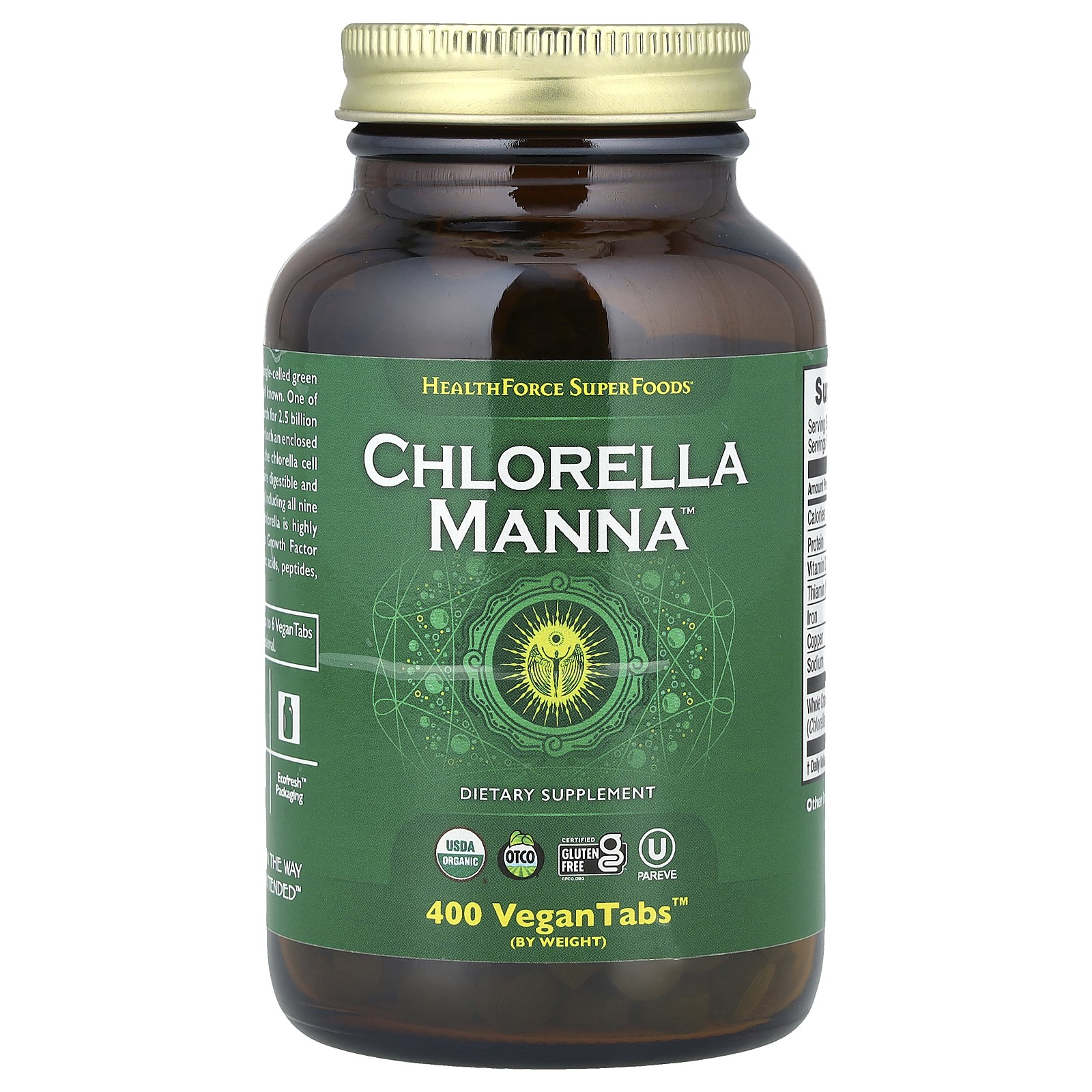 HealthForce Superfoods Chlorella Manna 400 VeganTabs Кошерный без ГМО веганский 6890₽