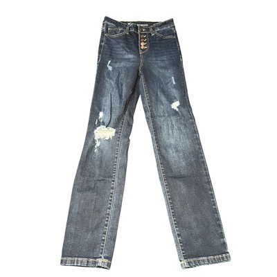 No boundries distressed button fly high rise jeans womens 5 normcore casual 
