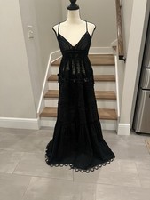 Antica Sartori Positano Black Lace Maxi Dress One Size