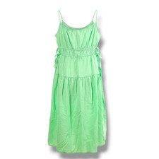 Universal thread women's green Sleeveless adjustable waist tiered dress small