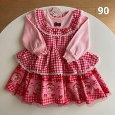 New 90 Hello Kitty Checkered One Piece Dress Sanrio Litoshi