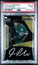 2018-19 UD Engrained #SA-JP Joe Pavelski Carbon Fiber Synthesis Auto Stars PSA 9