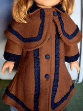 3 PC WOOL COAT SET  FITS  18" GIRL DOLLS  HANDMADE NEW   DOLL NOT INCL