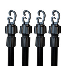 4x Clothes Washing Line Prop Heavy Duty Extendable Telescopic Support Pole 2.6M