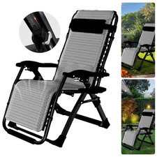 175cm Zero Gravity Komfort-Liegestuhl Klappbar Neigbar ganzjährig nutzbar Garten