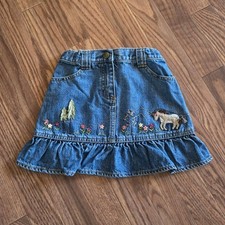 Vintage Y2K Gymboree Denim Skirt Horse Girls 3 2004 Rocky Mountain
