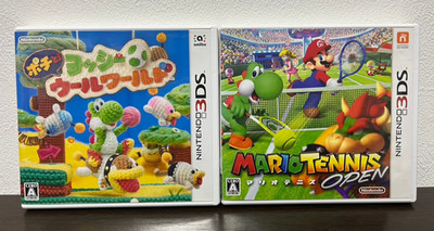Yoshi Wool World & Mario Tennis Open Set Nintendo 3DS Japanisch Ver Getestet
