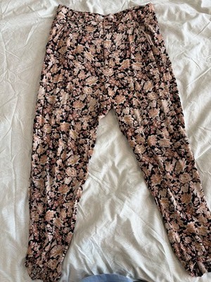 Anthropologie Pants Womens Size 4 Diandra Pleated Cropped Floral Zip Cuffs