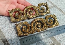 1 Ancien élément décoration / ornement fronton en bronze, meubles, pendule