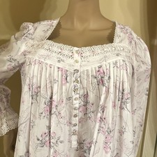 Eileen west nightgown Medium Cotton Lawn Ballet Nightgown Long Sleeves Gorgeous