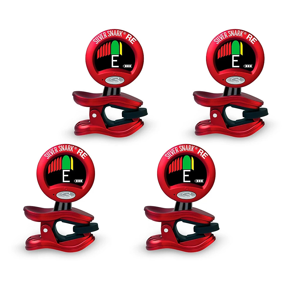 Snark Red Silver Snark Clip-On Tuner 4 Pack