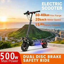 45 miles with ease on electric scooter, dual - shock for smooth, LEDs for bright