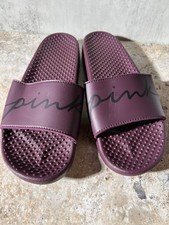 Victoria s Secret PINK Script Logo Slides Burgundy Women s Large 9 10