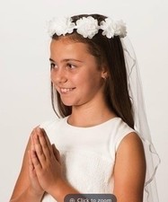 First Holy Communion Veil, with Flowers New RM-59-R2