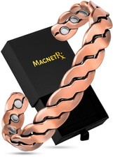 MagnetRX Copper Magnetic Bracelets Medium/Large Pack of 1 , Twisted