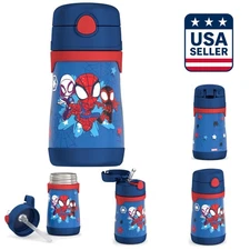 Child-Friendly Spidey Stainless Steel 10oz Straw Bottle - Keeps Drinks Cold