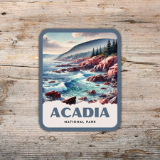 Acadia National Park Maine Watercolor Sticker Waterproof Vinyl Travel Decal