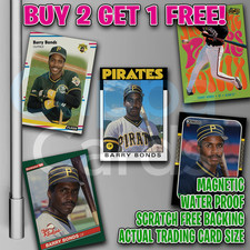 BARRY BONDS Fridge Magnet ✱ Full Sized Baseball Rookie Card ✱ Many 2 Pick!. rookie card picture