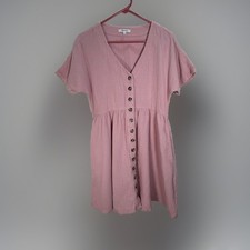 Madewell Mini Dress Womens Lightspun Gauze Cotton Button Front Sz XS Boho Beachy
