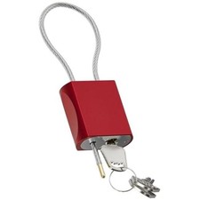 Cable Padlock Free Adjustable Lock 3 Keys.5ft/0.35m Red 1 Red-1.15ft 0.35m