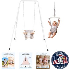 Versatile Toddler Swing Jumper Set - Safe Indoor/Outdoor Fun in Gray
