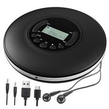 Portable CD Player Discman with Stereo Earbuds and Bluetooth Output Anti
