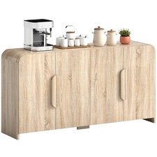 HOMCOM Credenza con 2 Armadietti, Ante Soft-Close e Ripiani Regolabili Legno